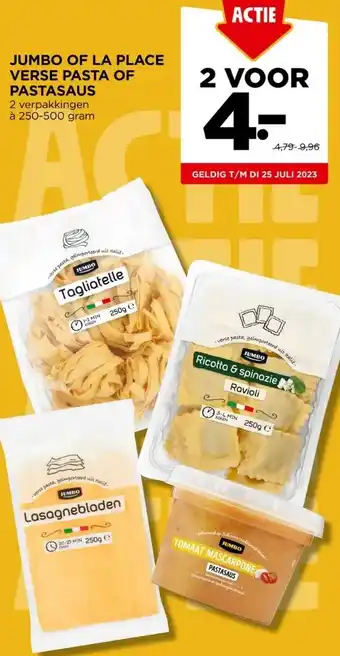 Jumbo Jumbo of la place verse pasta aanbieding