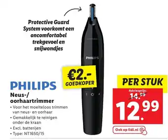 Lidl PHILIPS Neus-/ oorhaartrimmer aanbieding