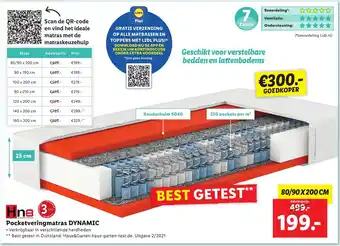 Lidl Hne Pocketveringmatras DYNAMIC 80/90x 200cm aanbieding