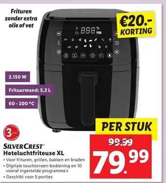 Lidl SILVERCREST Heteluchtfriteuse XL aanbieding