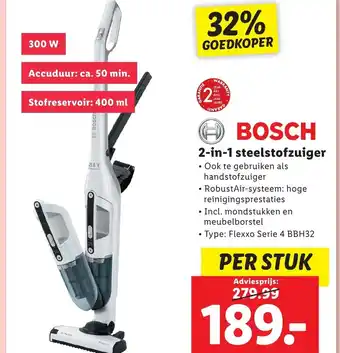 Lidl BOSCH 2-in-1 steelstofzuiger aanbieding