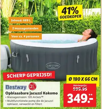 Lidl Bestway Opblaasbare jacuzzi Kokomo 180 x 66cm aanbieding