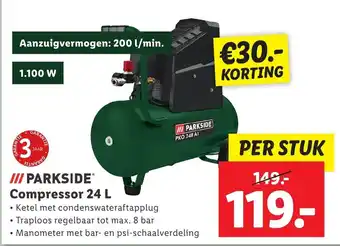 Lidl PARKSIDEⓇ Compressor 24 L aanbieding