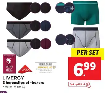 Lidl LIVERGY 3 herenslips of -boxers • Maten: M t/m XL aanbieding