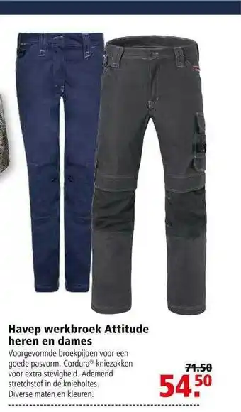 Welkoop Havep Werkbroek Attitude Heren En Dames aanbieding