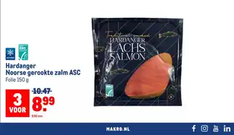 Makro Hardanger Noorse gerookte zalm ASC Folie 150 g aanbieding