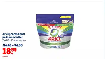 Makro Ariel professional pods wasmiddel Zak 60 – 75 wasbeurten aanbieding