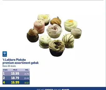 Makro 't Lekkere Plekske premium assortiment gebak aanbieding