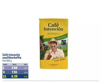 Makro Café Intención snelfilterkoffie Pak 500 g aanbieding