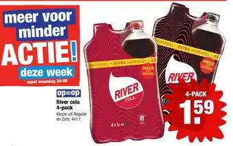 ALDI River cola 4-pack 1L aanbieding