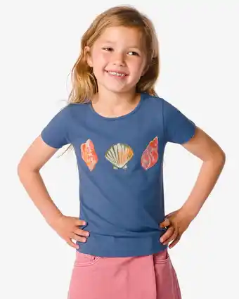 HEMA Hema kinder t-shirt schelpen (blauw) aanbieding