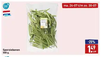 ALDI Sperziebonen 500 g aanbieding