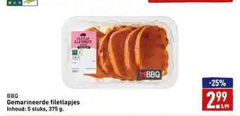 ALDI BBQ Gemarineerde filetlapjes Inhoud: 5 stuks, 375 g. aanbieding