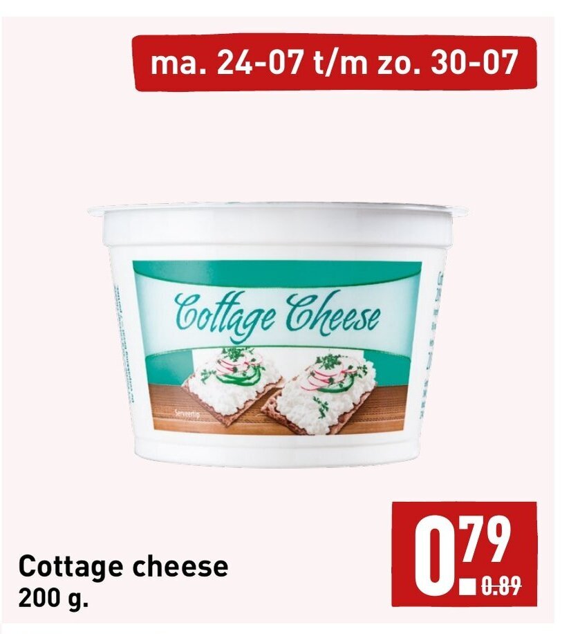 Cottage cheese 200 g. aanbieding bij ALDI
