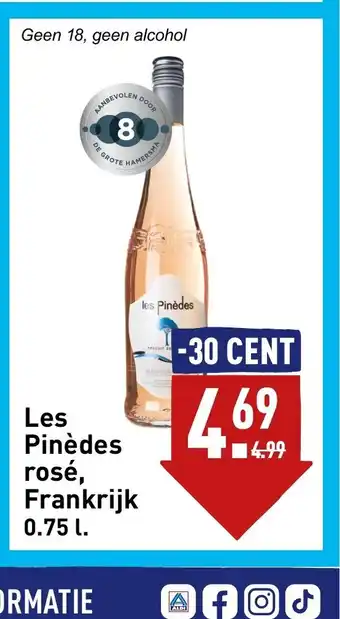 ALDI les Pinèdes rosé, Frankrijk 0.75 Les aanbieding