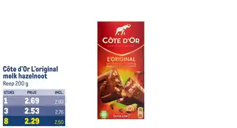 Makro Côte d'or l'original melk hazelnoot aanbieding