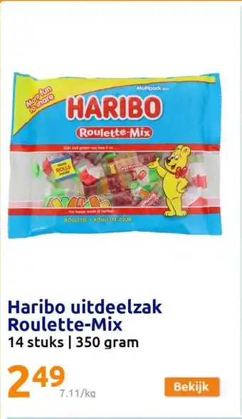 Action Haribo uitdeelzak Roulette-Mix 14 stuks | 350 gram aanbieding