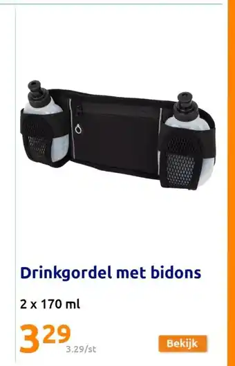 Action Drinkgordel met bidons 2x170 ml aanbieding