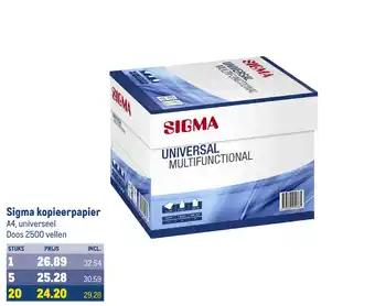 Makro Sigma kopieerpapier aanbieding