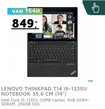 Digitotaal Lenovo thinkpad t14 i5-1235u notebook 35,6 cm (14) aanbieding