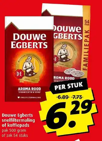 Boni Douwe egberts snelfiltermaling of koffiepads aanbieding