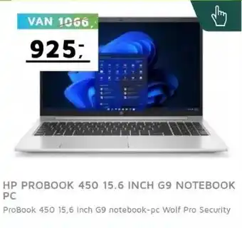 Digitotaal Hp probook 450 15.6 inch g9 notebook pc aanbieding