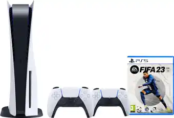 Coolblue Playstation 5 disc edition + fifa 23 + extra controller wit aanbieding