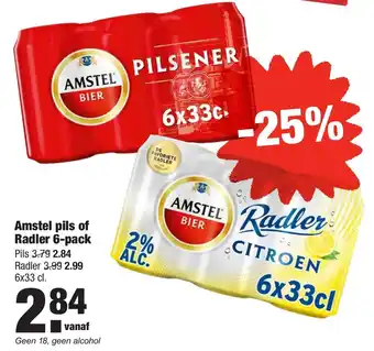 ALDI Amstel pils of Radler  6*330 ml aanbieding