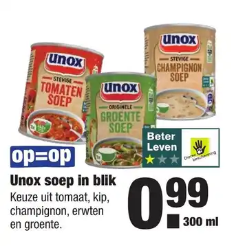 ALDI Unox soep in blik 300 ml aanbieding