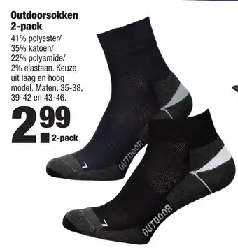 ALDI Outdoorsokken 2-pack 35-38, 39-42 en 43-46 aanbieding