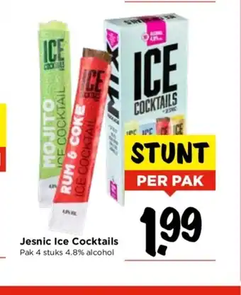 Vomar Voordeelmarkt Jesnic Ice Cocktails Pak 4 stuks 4.8% alcohol aanbieding