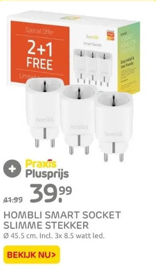 Praxis Hombli smart socket slimme stekker aanbieding