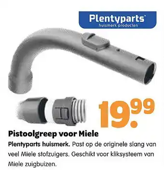 Plentyparts Pistoolgreep voor Miele aanbieding