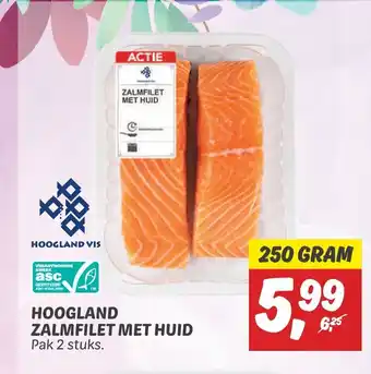 Dekamarkt HOOGLAND ZALMFILET MET HUID Pak 2 stuks. 250 GRAM aanbieding