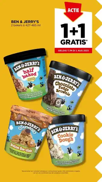 Jumbo BEN & JERRY'S 2 bekers à 427-465 ml aanbieding