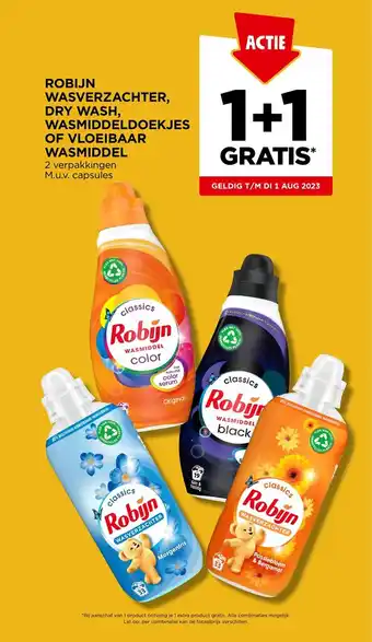 Jumbo ROBIJN WASVERZACHTER, DRY WASH, WASMIDDELDOEKJES OF VLOEIBAAR WASMIDDEL aanbieding