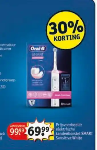 Kruidvat Oral-B elektrische tandenborstel SMART Sensitive White aanbieding