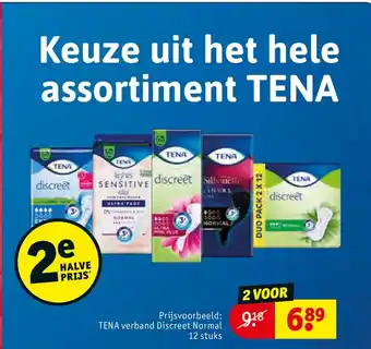 Kruidvat TENA verband Discreet Normal 12 stuks aanbieding