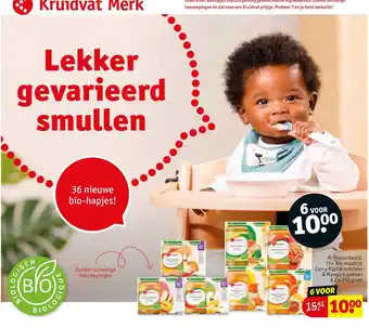 Kruidvat 15+ Bio maaltijd Curry Rijst Rundvlees & Mango 6 pakken à 2 x 250 gram aanbieding