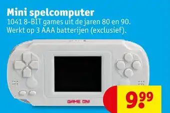 Kruidvat Mini spelcomputer 1041 8-BIT games uit de jaren 80 en 90. Werkt op 3 AAA batterijen (exclusief). aanbieding