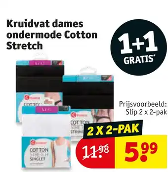 Kruidvat Kruidvat dames ondermode Cotton Stretch 2 X 2-PAK aanbieding