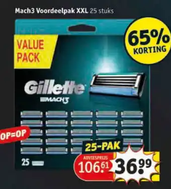 Kruidvat Gillette Mach3 Voordeelpak XXL 25 stuks aanbieding