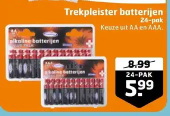 Trekpleister batterijen 24-pak Keuze uit AA en AAA. aanbieding