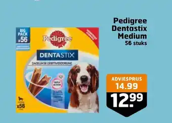 Trekpleister Pedigree Dentastix Medium 56 stuks aanbieding