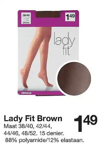 Zeeman Lady Fit Brown aanbieding