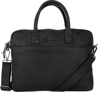 Bol.com Dstrct wall street leren laptoptas - 15,4 inch - zwart aanbieding