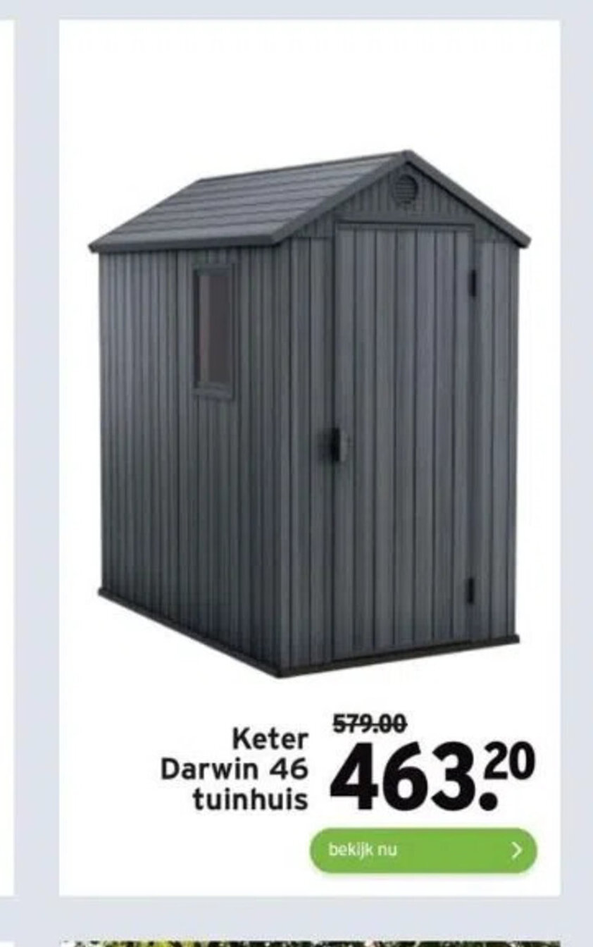 Keter tuinhuis Manor 46S 3800L – 130x192x198 cm | Leen Bakker