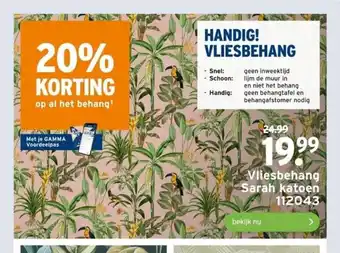 GAMMA Vliesbehang Sarah katoen aanbieding