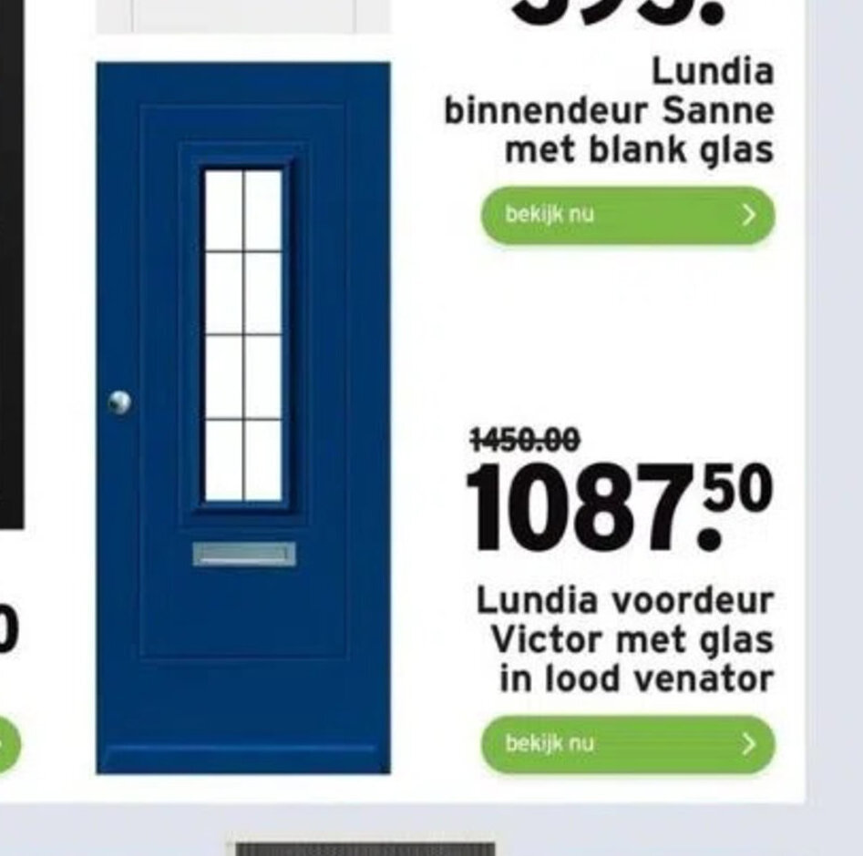 Lundia voordeur Victor met glas in lood venator bekijk nu aanbieding