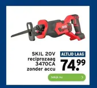 GAMMA SKIL 20V ALTIJD LAAG reciprozaag 3470CA zonder accu aanbieding